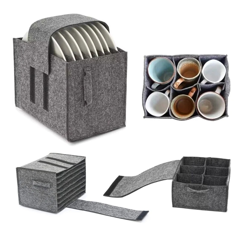 Felt Plate Dish Cup Storage Ba - Camping Cooking Organizer ulasan dan harga