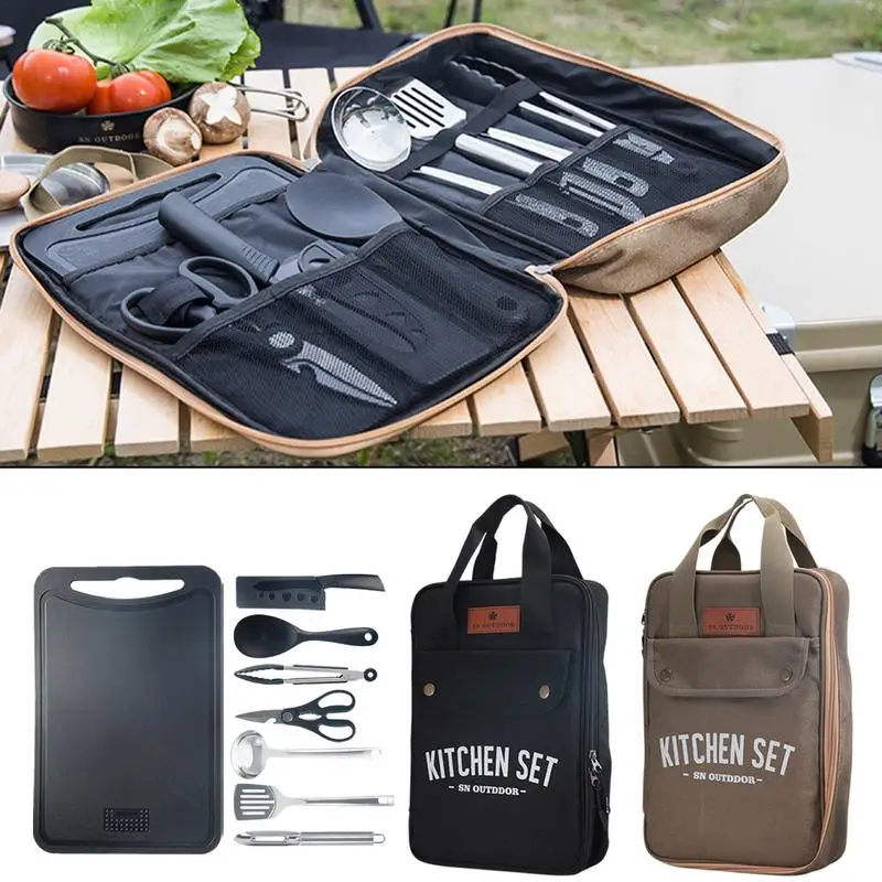 8pcs Camping Kitchen Cookware  - Quality Camping Cooking Set ulasan dan harga