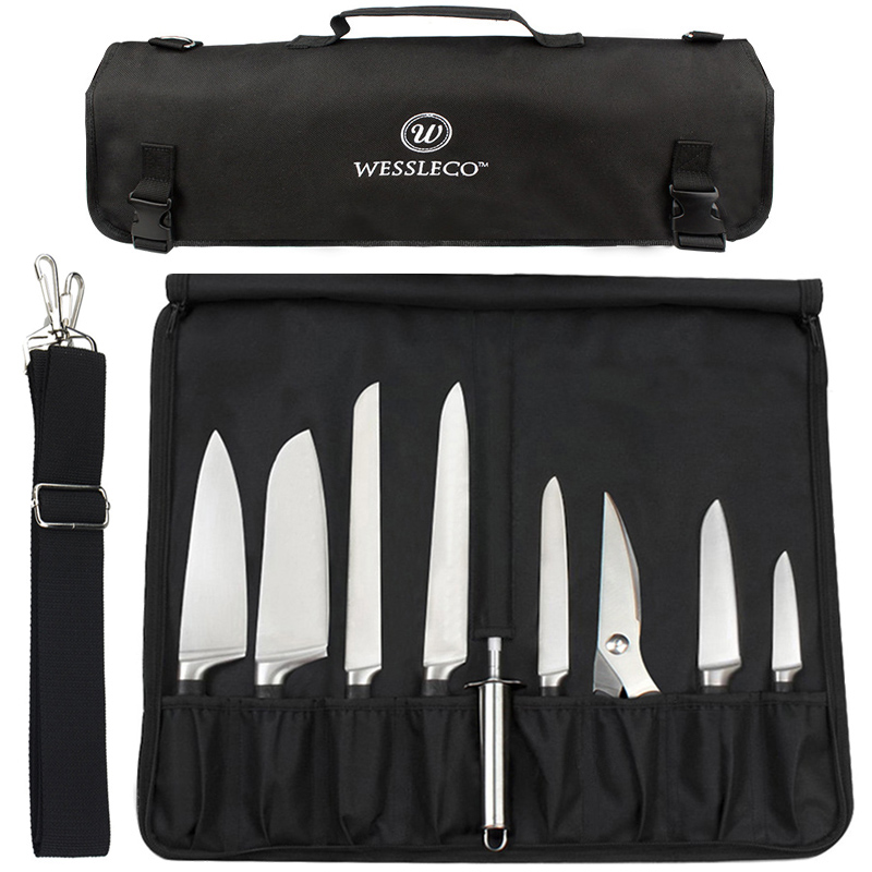 Portable Knife Roll Bag Oxford - Camping Cooking Organizer ulasan dan harga