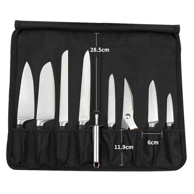 Portable Knife Roll Bag Oxford - Camping Cooking Organizer ulasan dan harga